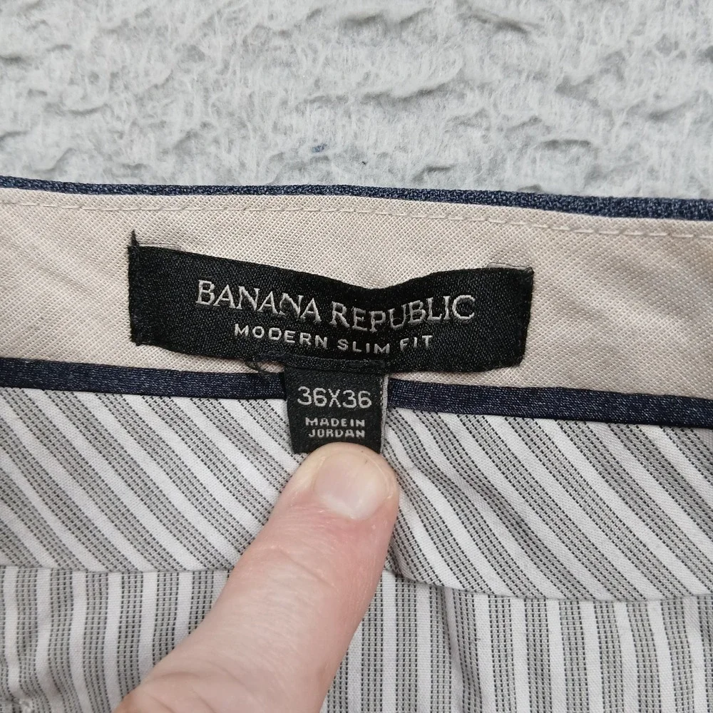 Banana Republic Wool Dress Pants Men 36x36‎ Gray Modern Slim Fit 100% Wool